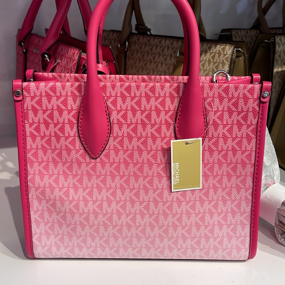 Michael Kors Mirella Small Ombré Signature Logo Crossbody Satchel Tote Shoulder - Picture 8 of 15
